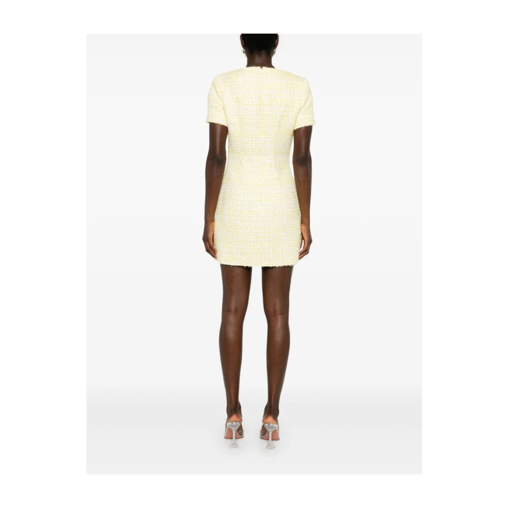 Rotate Birger Christensen Paillet Bouclé Jurk Aw24 Yellow Dames