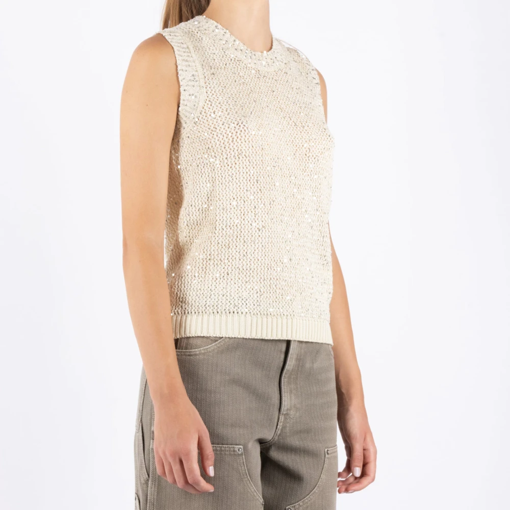 Golden Goose Crewneck Sweater Update Collectie Beige Dames