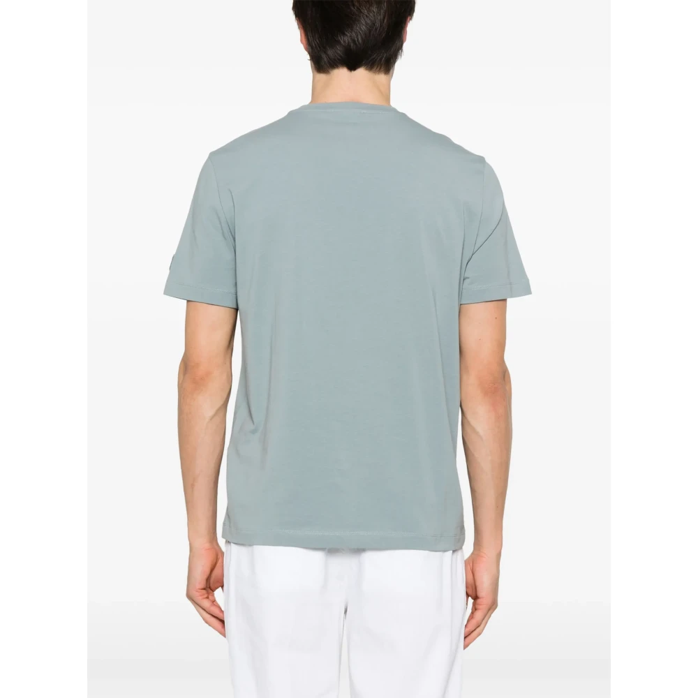 Corneliani Stretch Katoen Logo T-Shirt Blue Heren
