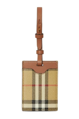 Vintage Check Läderdetaljer Bagagelapp