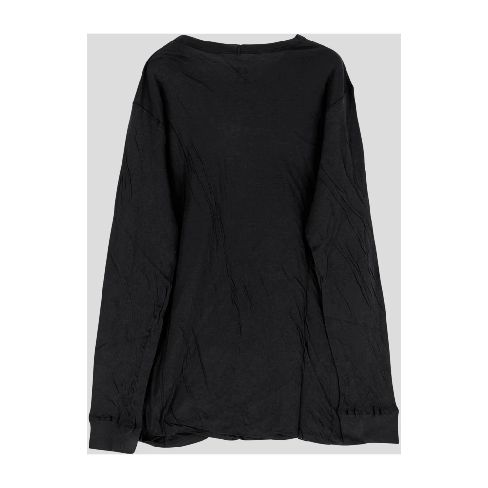 Rick Owens Dubbele LS Katoenen T-shirt Black Heren
