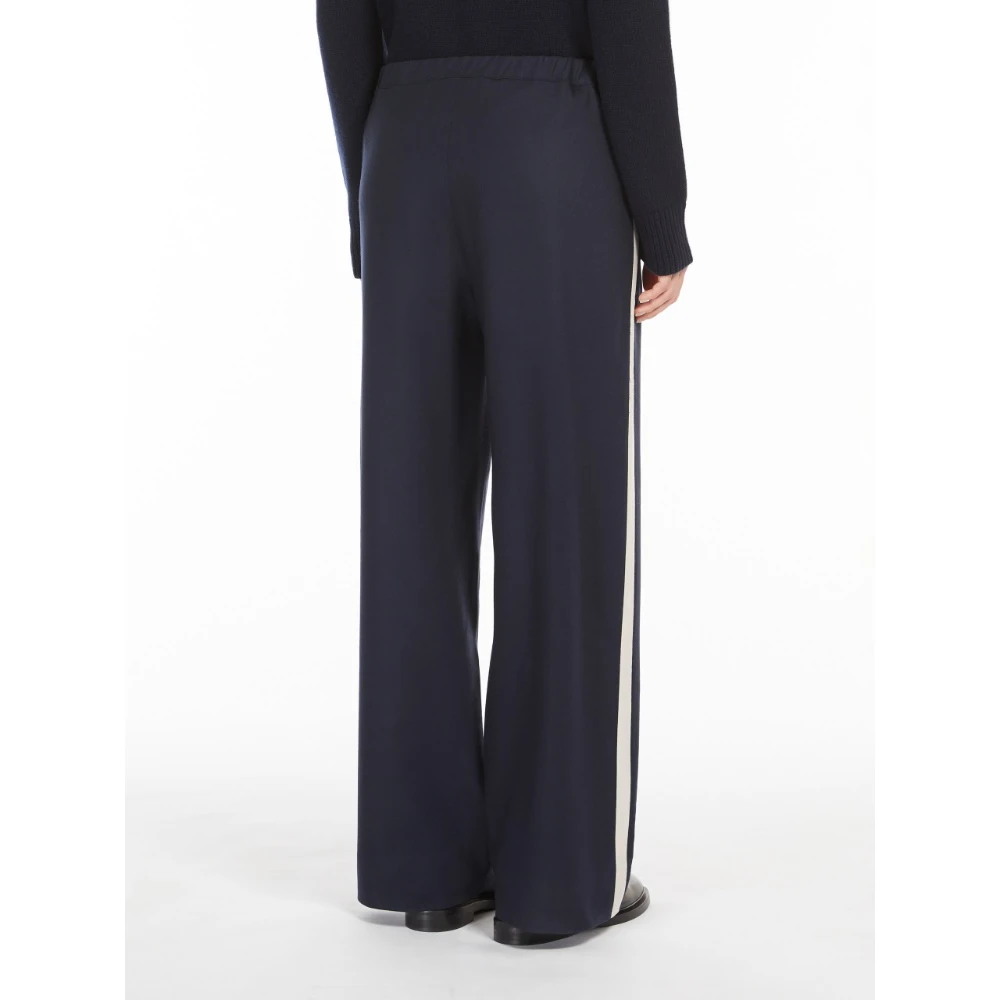Max Mara Blauwe Joggingbroek met Zijstrepen Blue Dames
