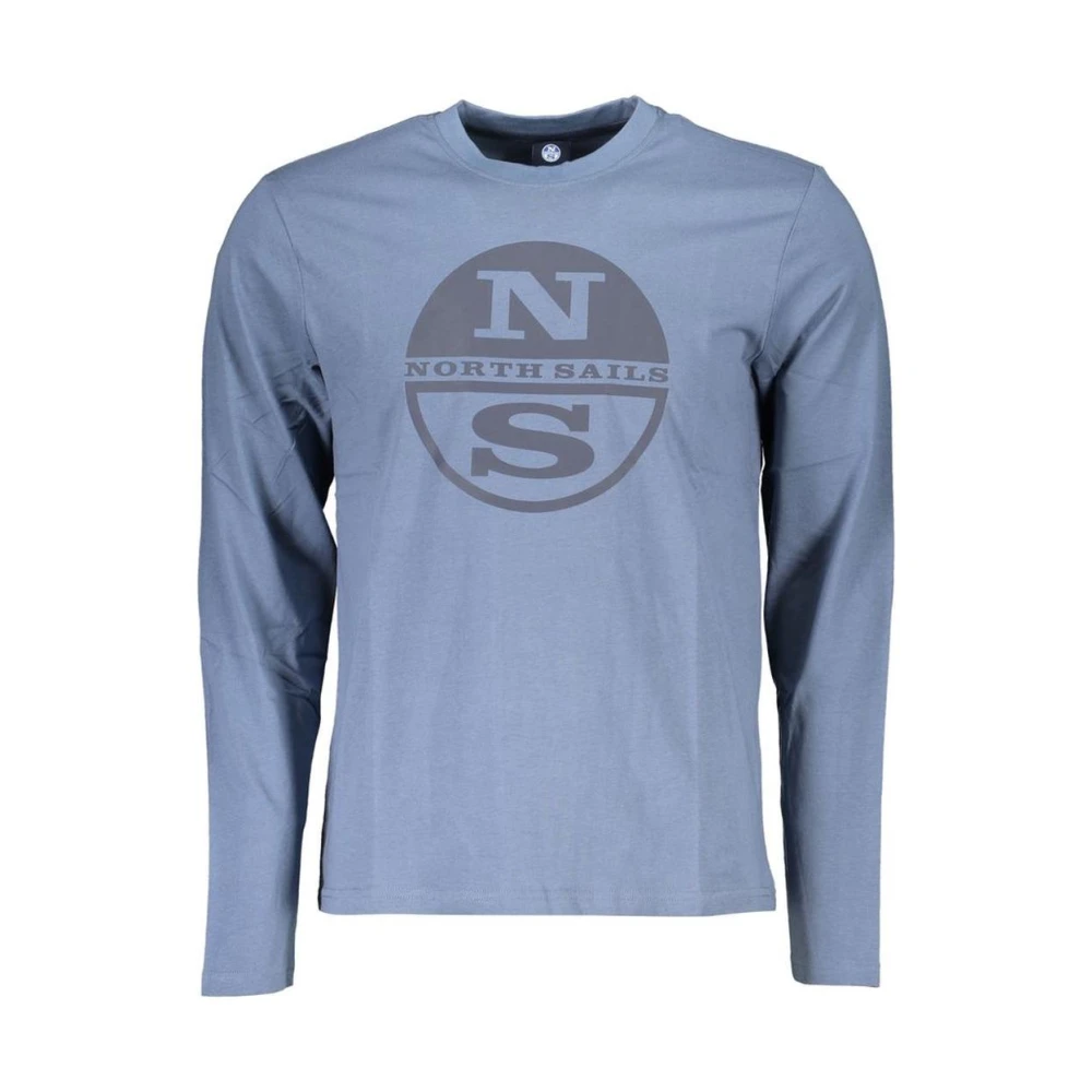 North Sails , Long Sleeve T-Shirts, Male, Blue, 2XL, Long Sleeve T-Shirt