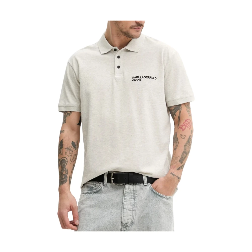 Karl Lagerfeld Hombre Beige Polo De Piqué Regular