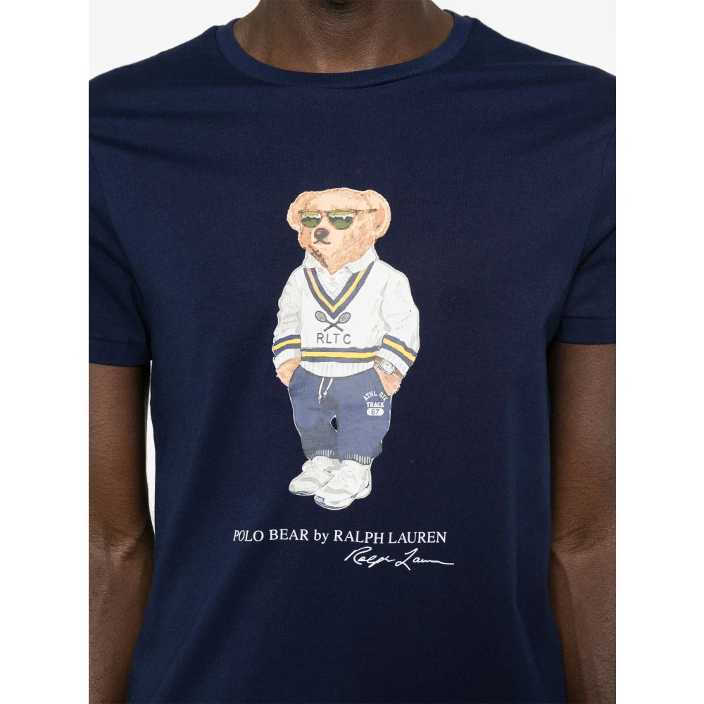 Polo Ralph Lauren Geborduurde 'Polo Bear' Katoenen T-shirt Blue Heren