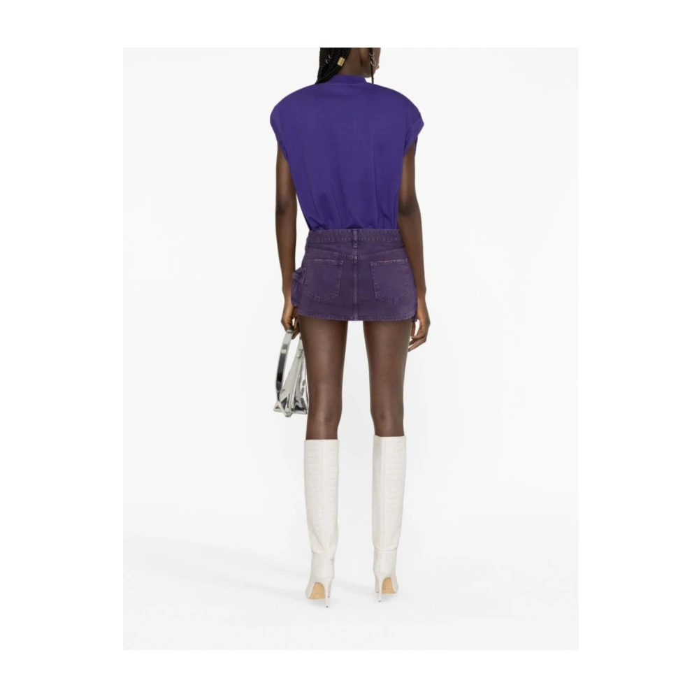 The Attico FAY 035 Paarse Denim Rok Purple Dames