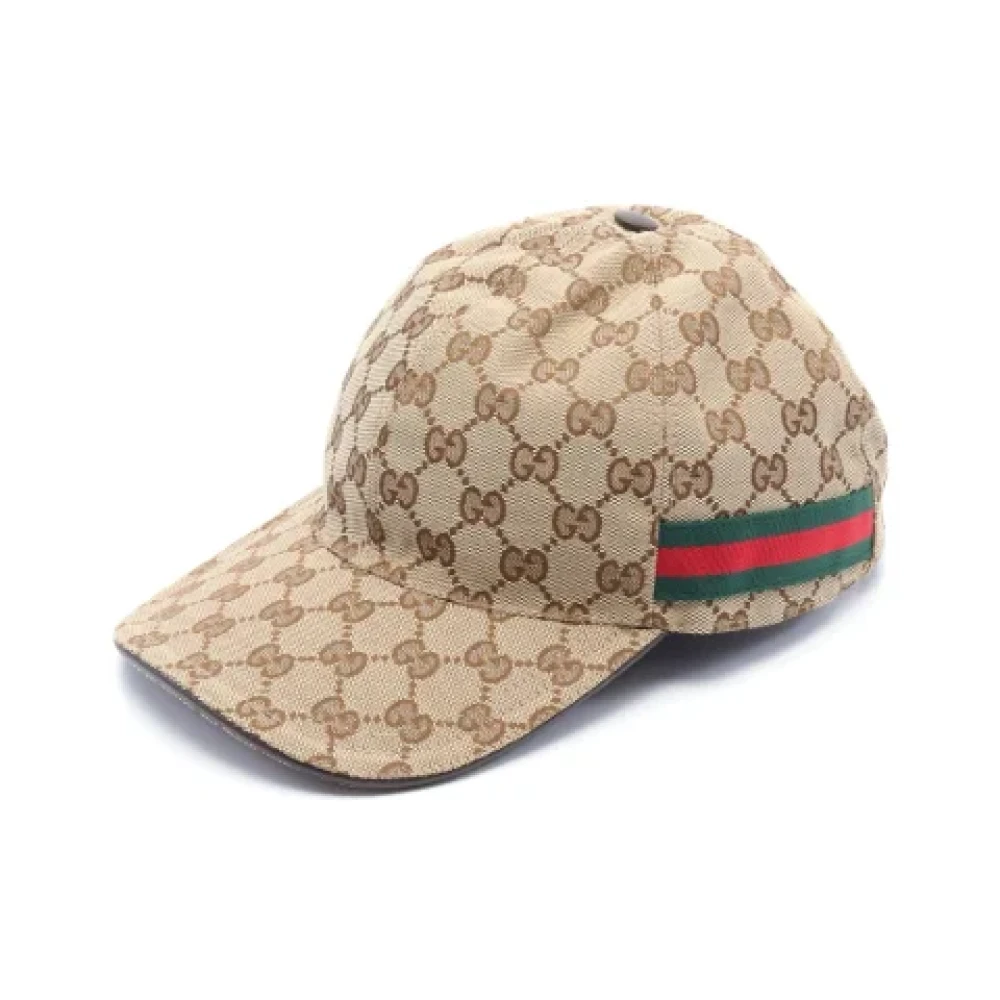 Gucci Vintage Pre-owned Canvas hats Beige Dames