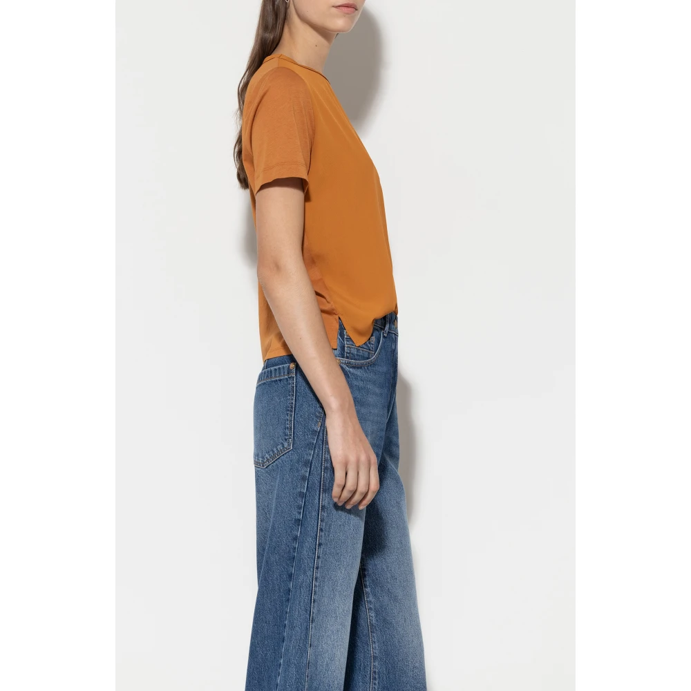 LUISA CERANO Zijde Mix T-shirt Kurkuma Orange Dames