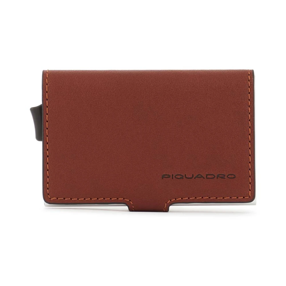 Piquadro Herr Brun Accessoarer One Size, Läder, Pop-Up Card Holder