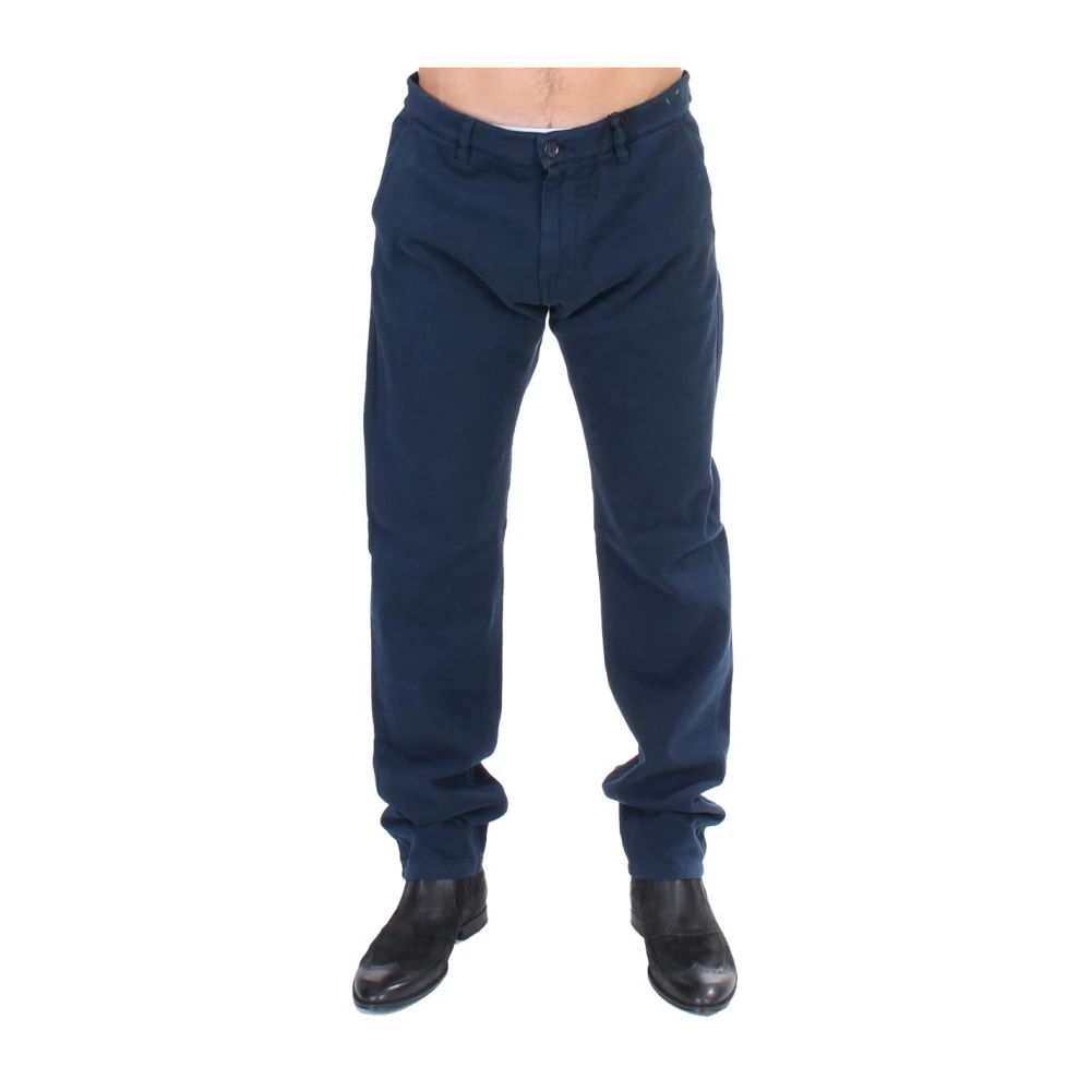 Gianfranco Ferré Blå Bomull Stretch Chino Byxor Blue, Herr