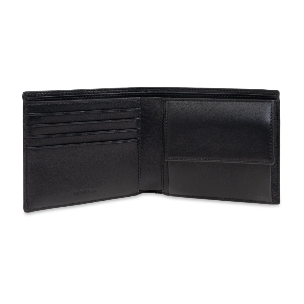Balenciaga Leren Portemonnee Black Heren