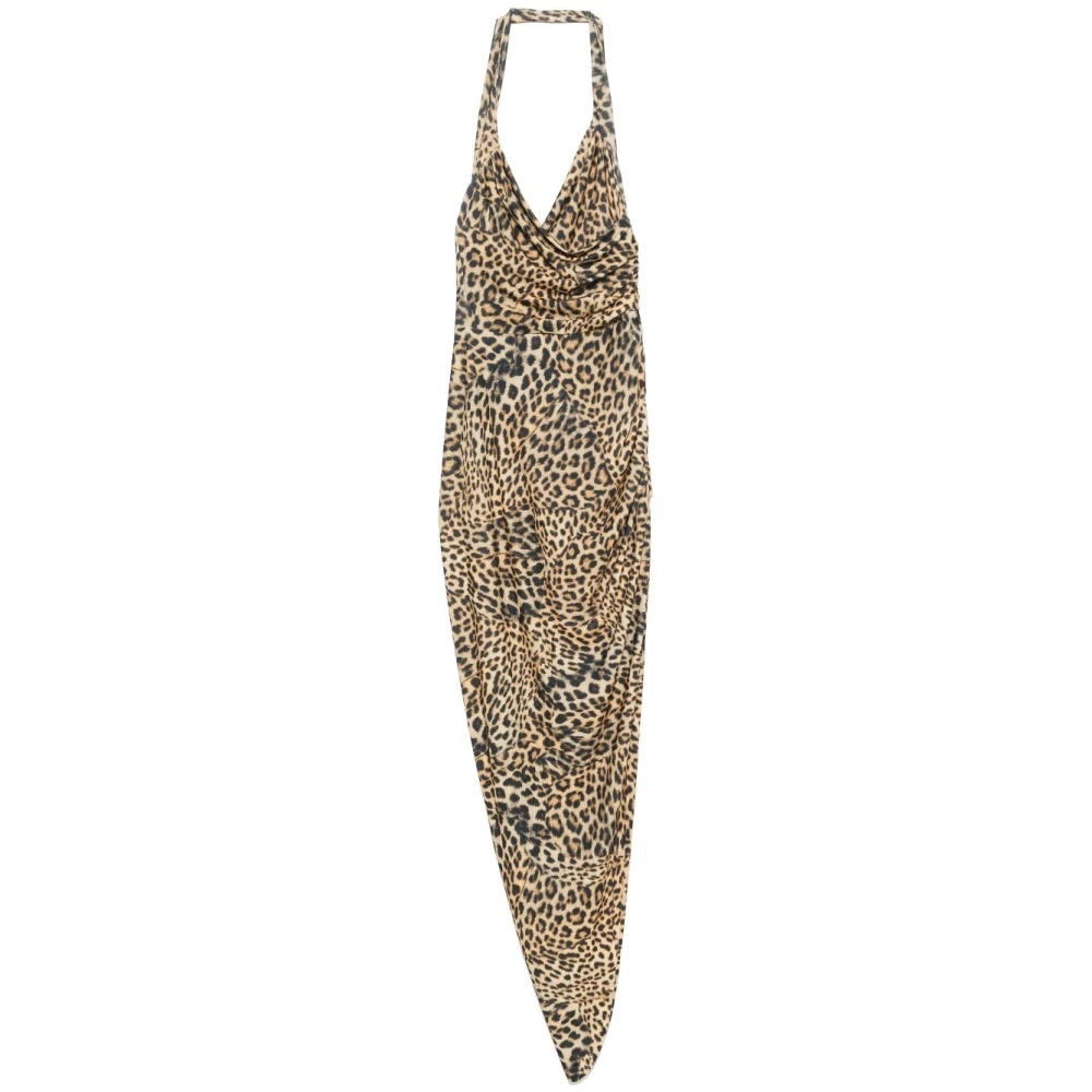 Norma Kamali Cayla Gown Luipaardprint Jurk Brown Dames