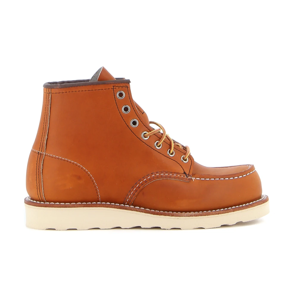 Red Wing Shoes Läder Moc Toe Boot med Dragkraft Brown, Herr