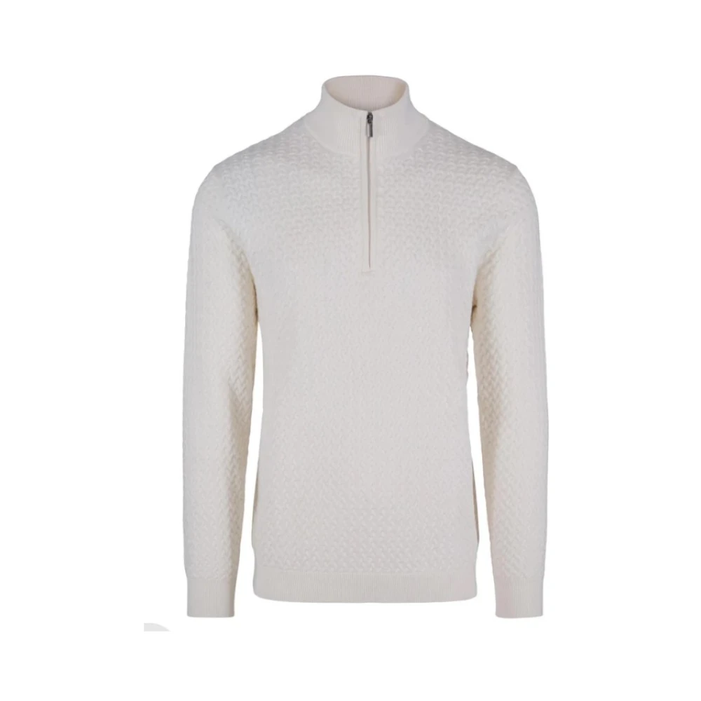 Elegant Half-Zip Genser med Delikat Mønster