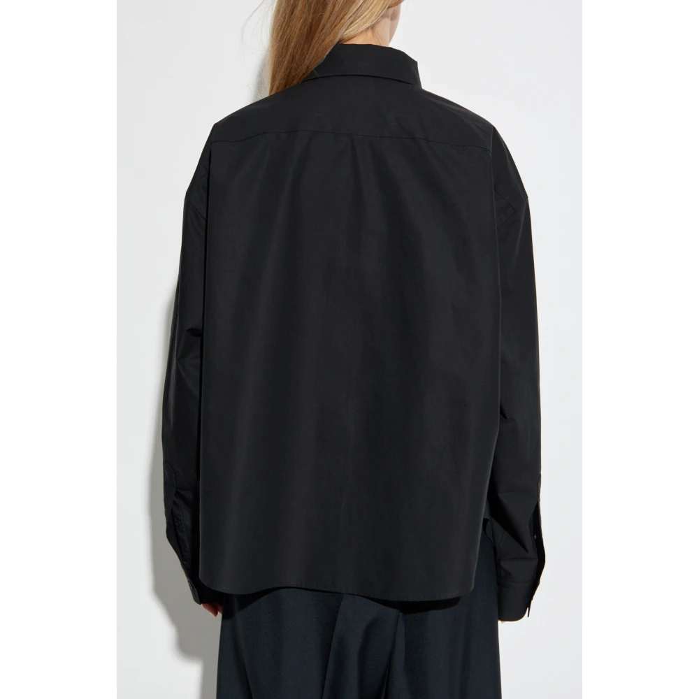 Balenciaga Shirt met Logo Black Dames