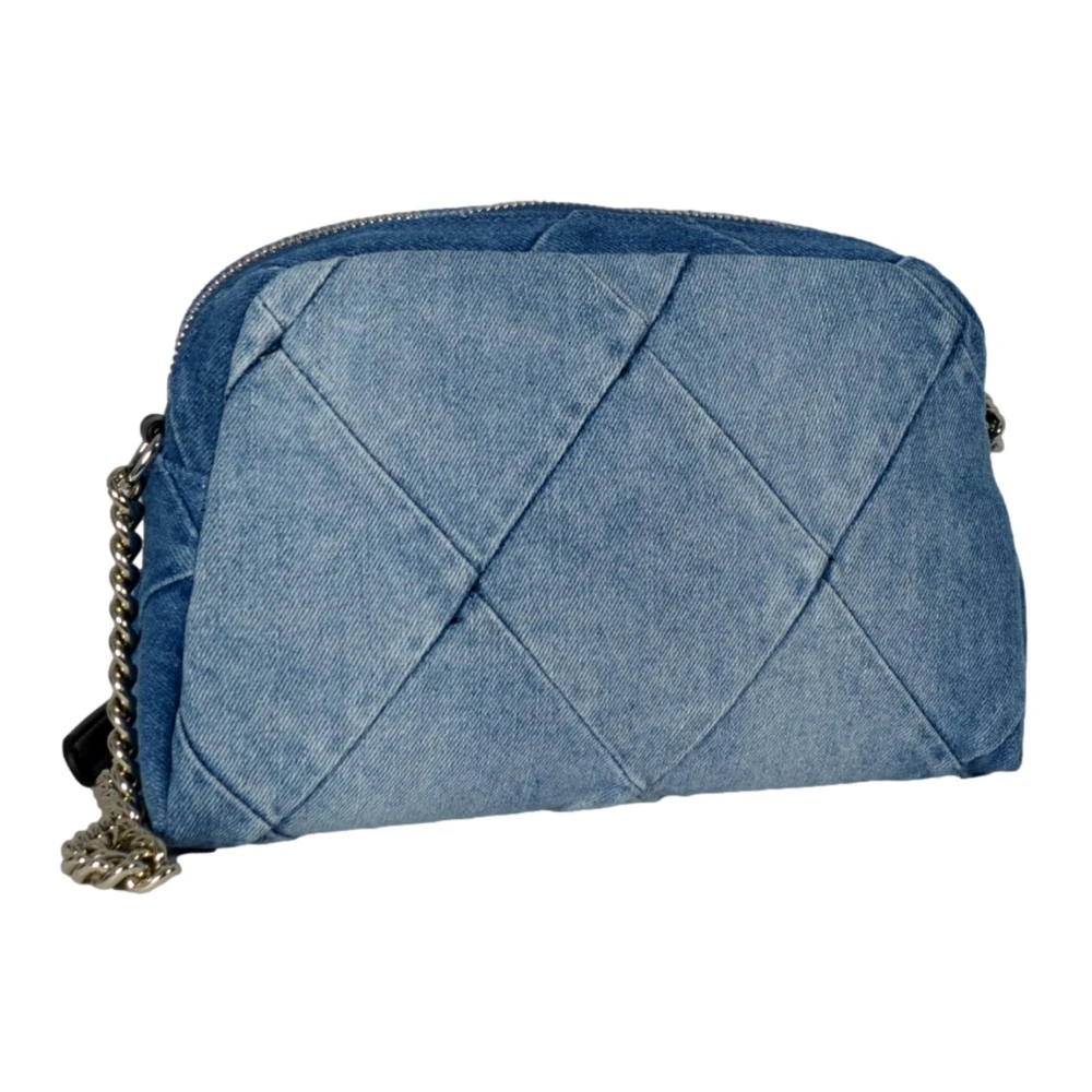 Gaëlle Paris Denim Camera Tas met Metalen Logo Blue Dames