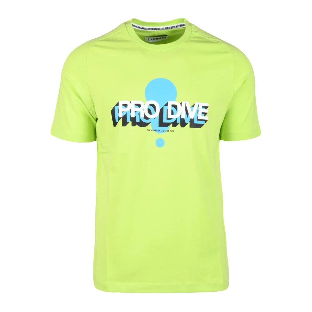 Bikkembergs Katoen Elastaan T-shirt Green Heren