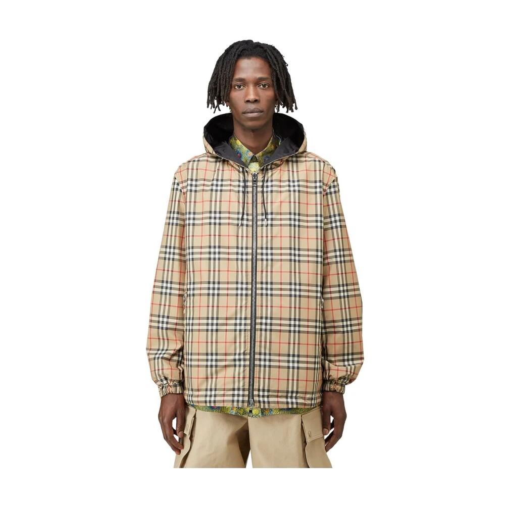 Burberry Reversibele Check Jas Beige Heren