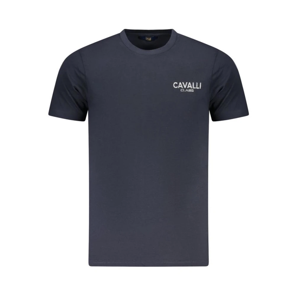 Cavalli Class Men's Blue Embroidered Tee
