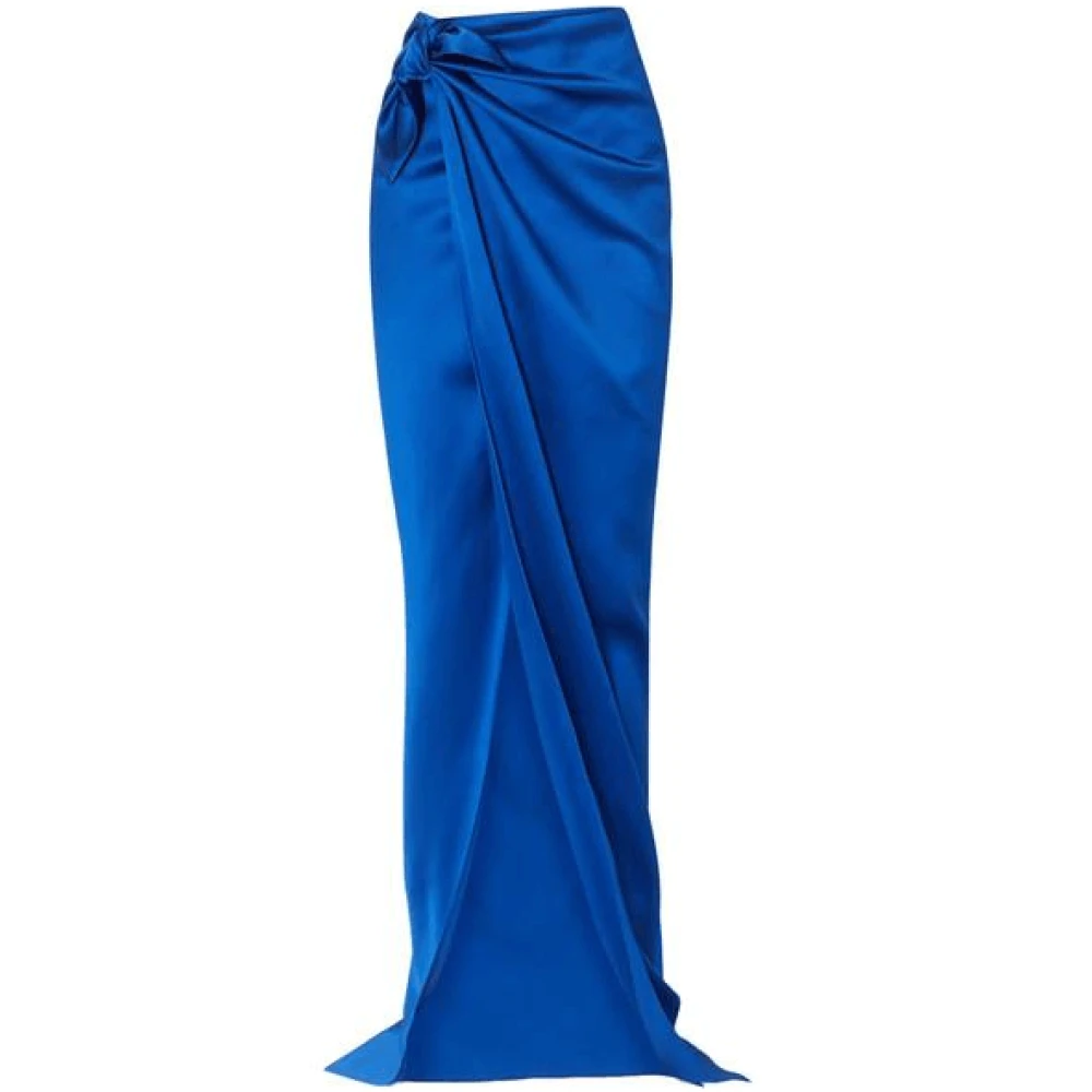Balenciaga Elektrisch Blauwe Satijnen Omslagrok Blue Dames