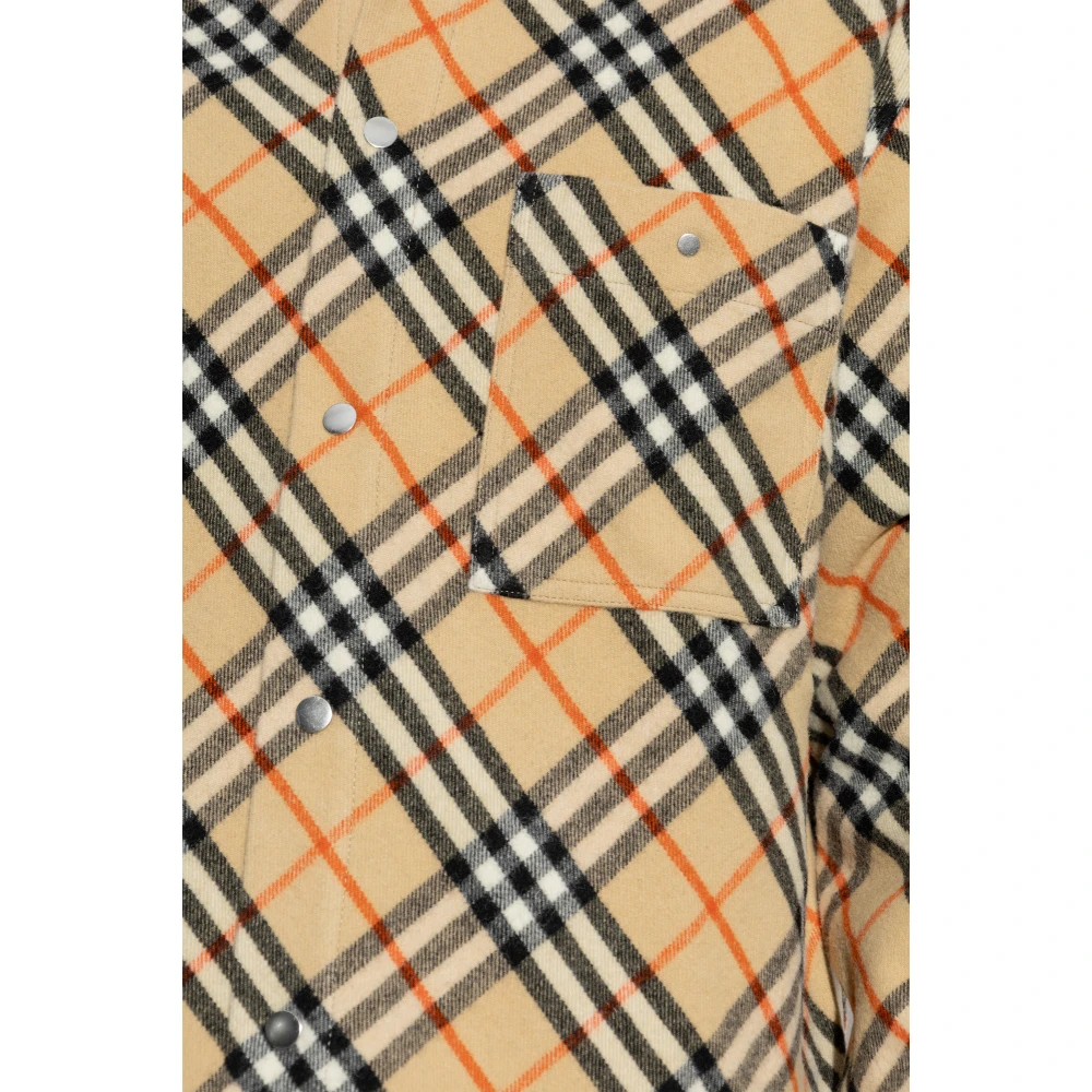 Burberry Overhemd met ruitpatroon Beige Heren