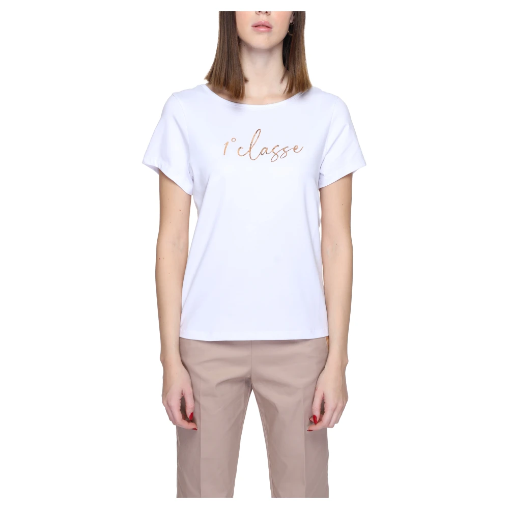 Alviero Martini 1a Classe Wit Bedrukt T-Shirt Korte Mouwen White Dames