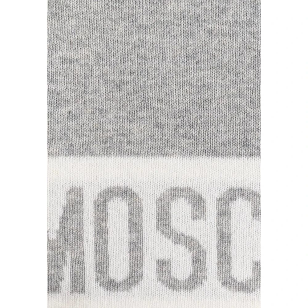 Moschino Grijze Rechthoekige Sjaal Zachte Touch Gray Heren