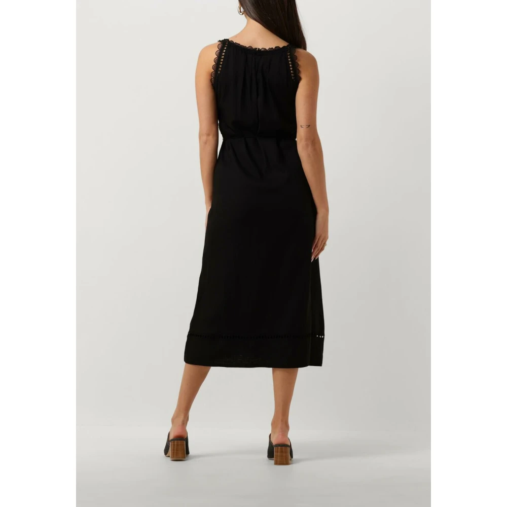 Suncoo Cristy Zwarte Midi Jurk Dames Black Dames