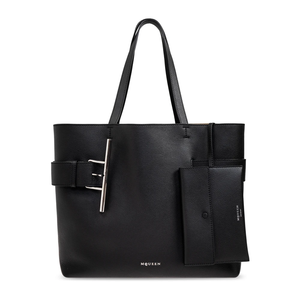 alexander mcqueen Tas T-Bar Sling Black Dames
