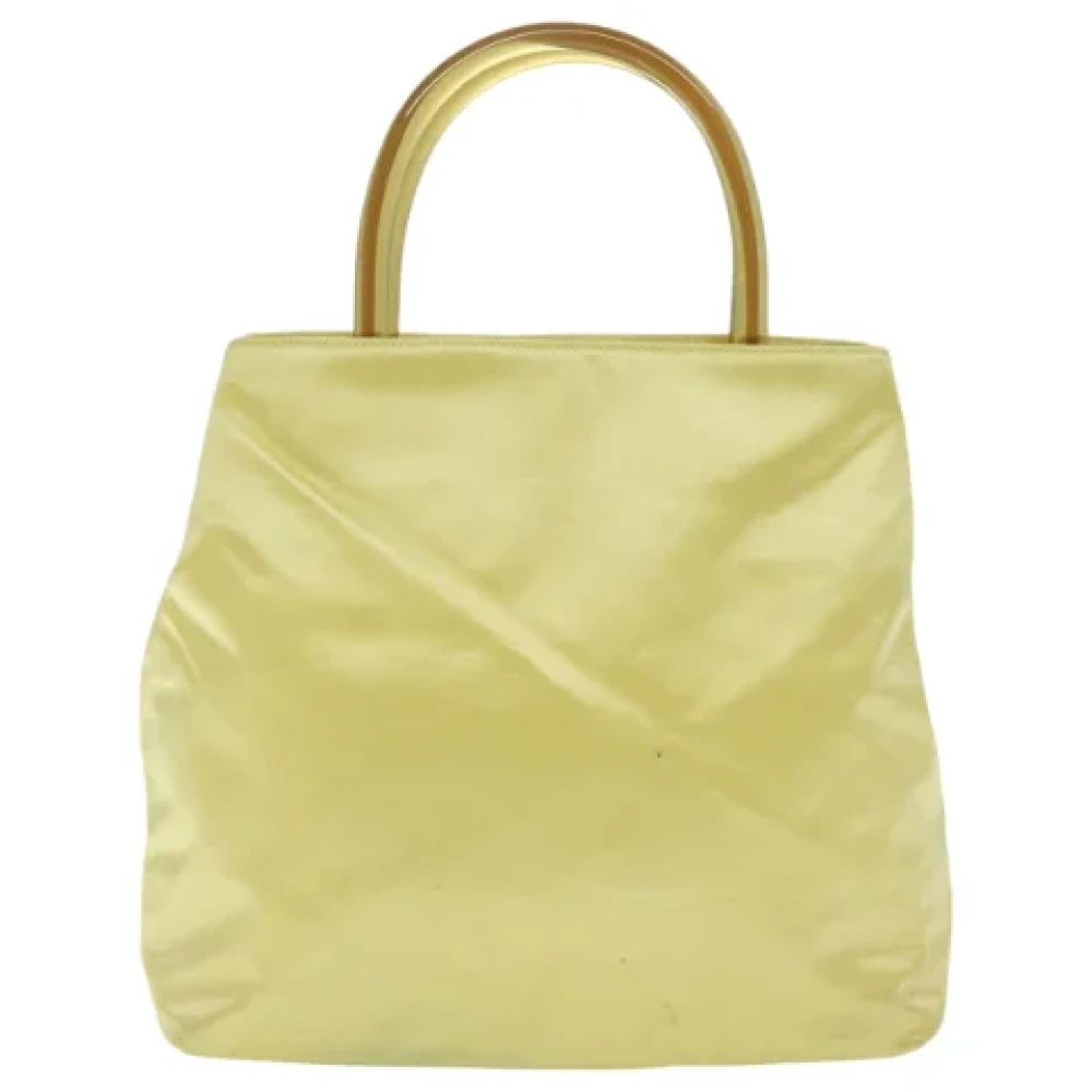 Prada Vintage Pre-owned Satin handbags Yellow Dames
