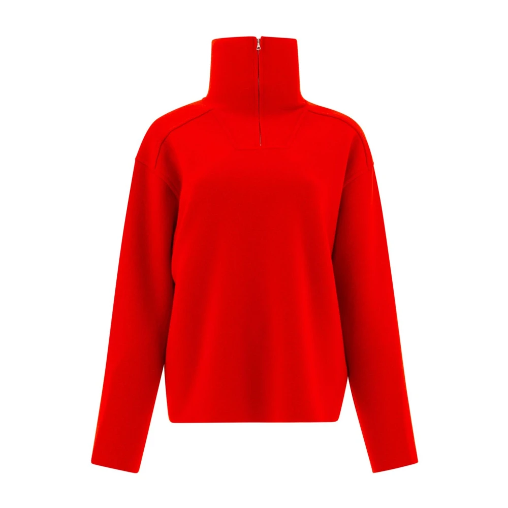 Auralee Rode wollen trui met Franse kraag Red Dames