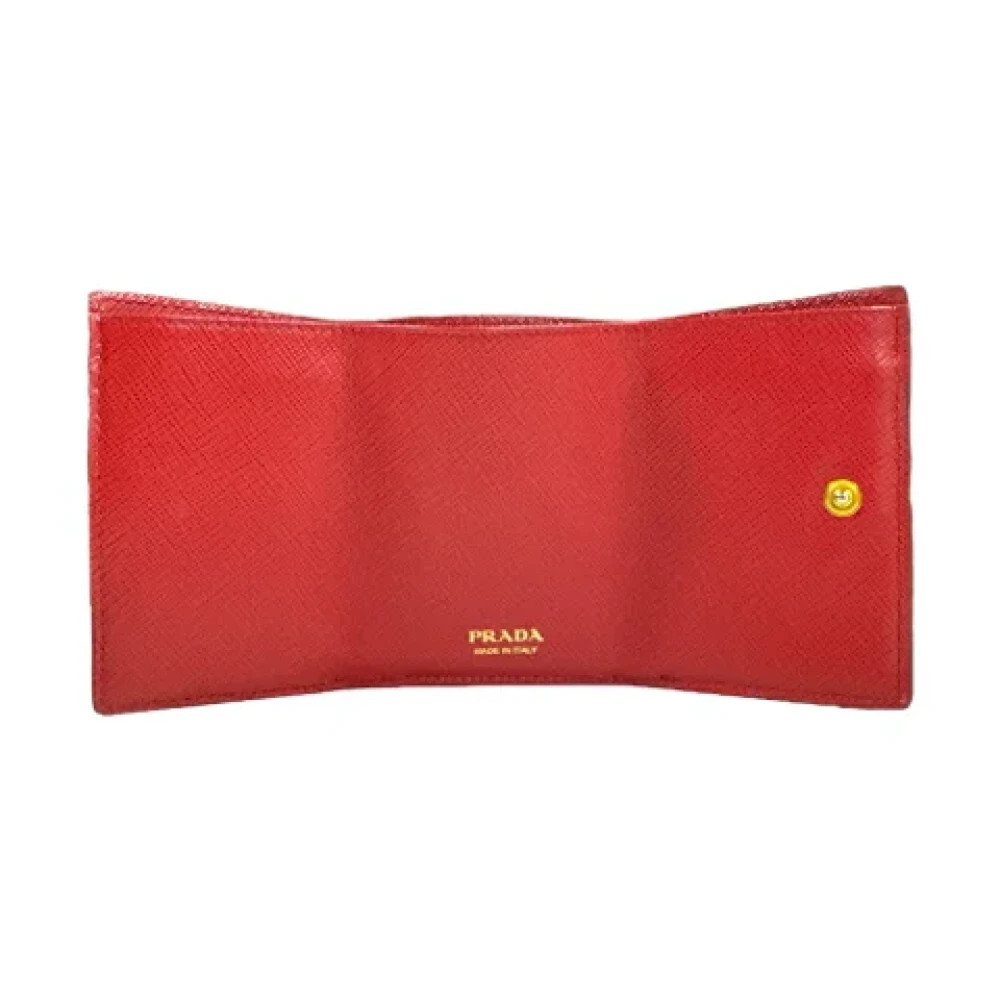 Prada Vintage Pre-owned Leather wallets Red Dames