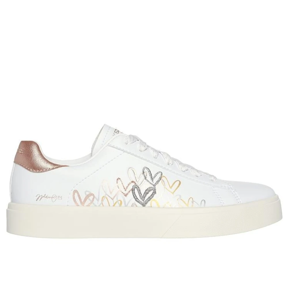 Skechers Witte sneakers met hartthema Dames Schoenen