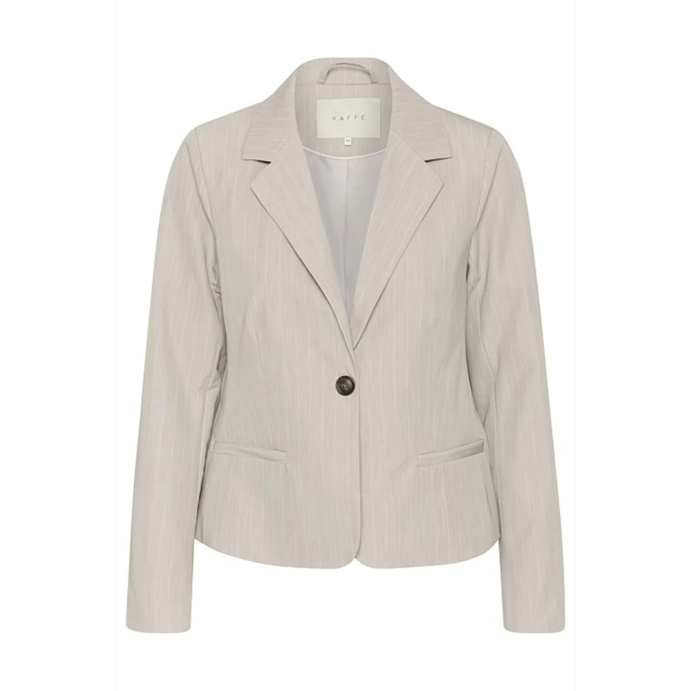 Kaffe Women's Gray Blazers, Xs, Feather Melange Pinstripe Blazer