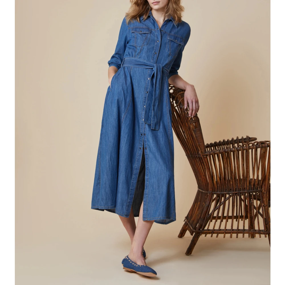Pennyblack Lichte Denim Shirt Pinta Stijl Blue Dames