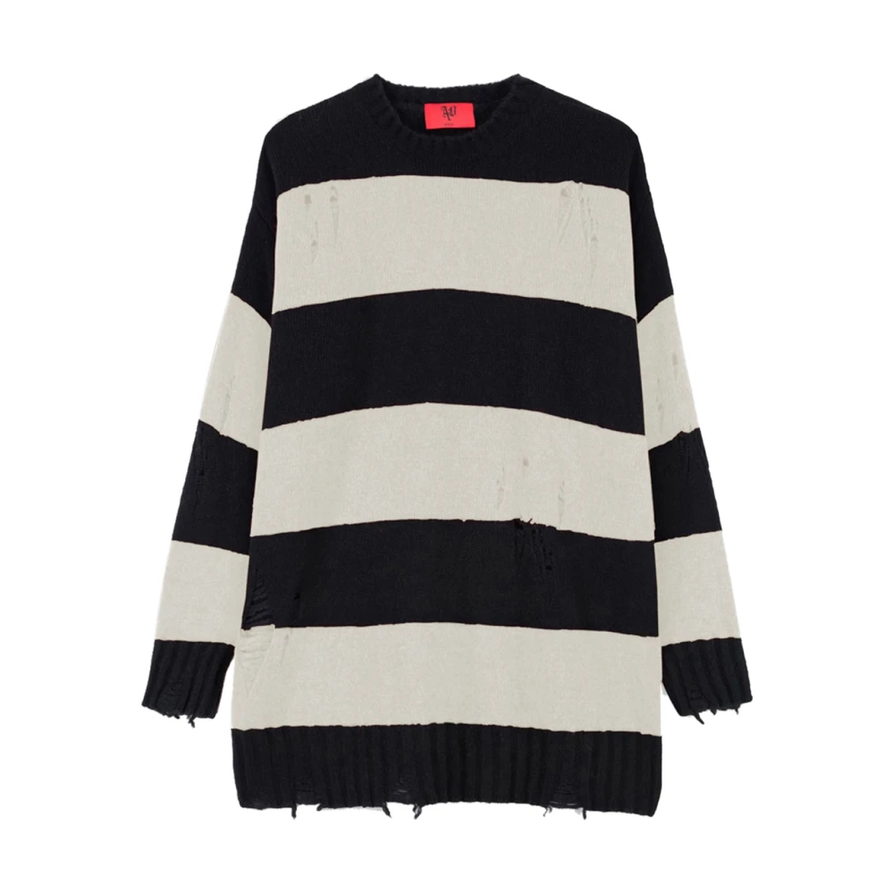 Aniye By Gestreepte wollen trui Black Dames