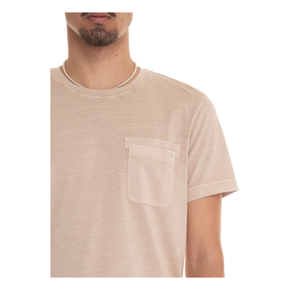 Fay Stonewashed Katoenen Bagagelabel Beige Heren