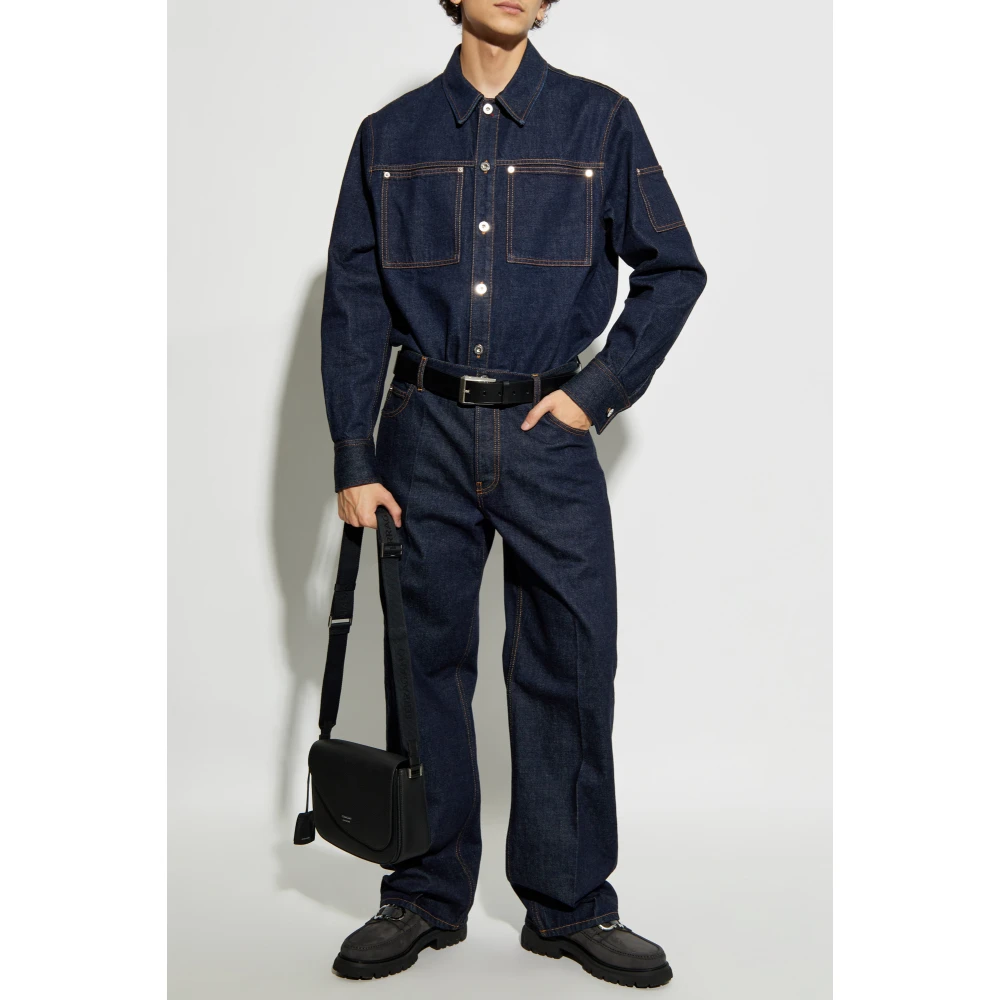 Salvatore Ferragamo Jeans met logo Blue Heren