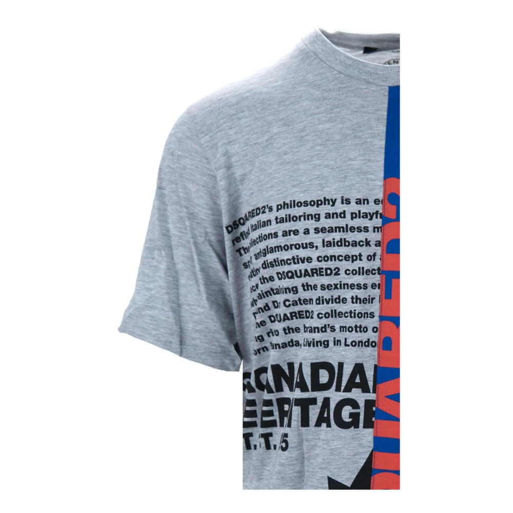 Dsquared2 Oversized T-shirt Heren Zwart Grijs Basic Multicolor Heren