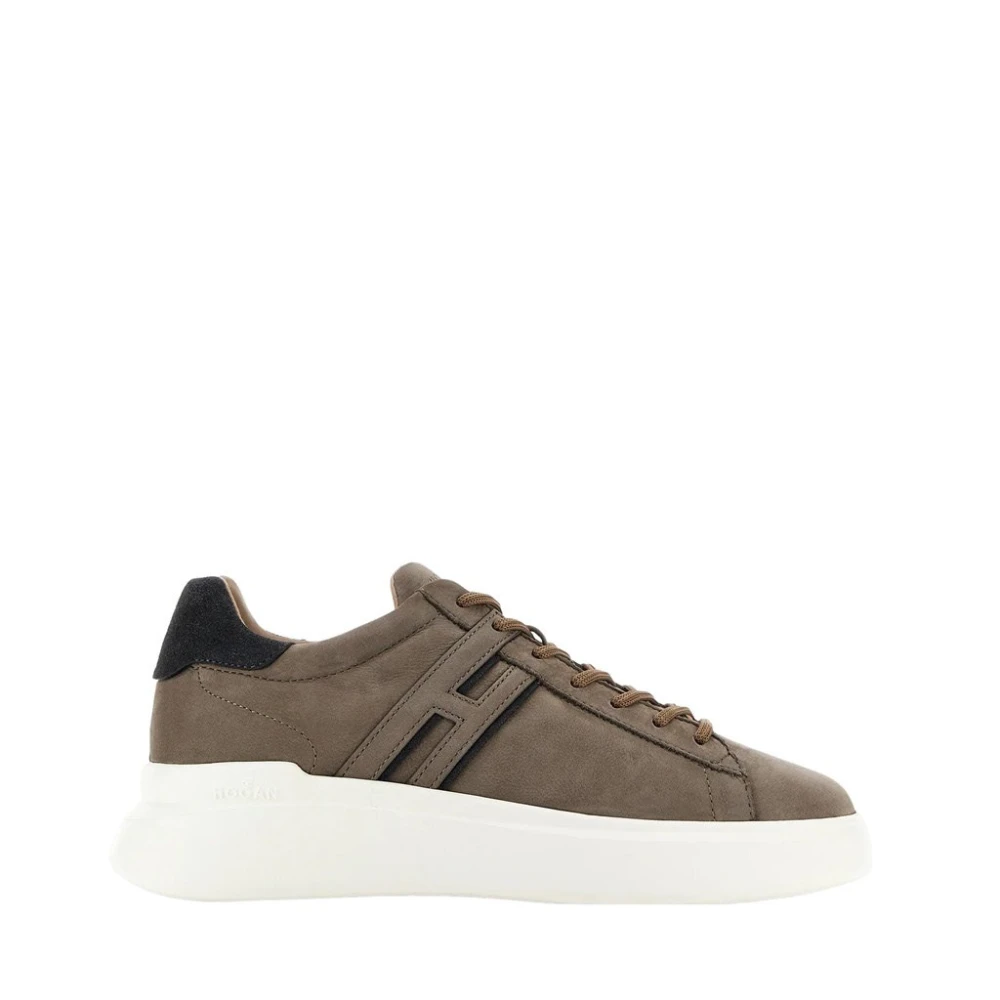 Hogan Women's Brown Nabuk Sneakers With Memory Foam Sole