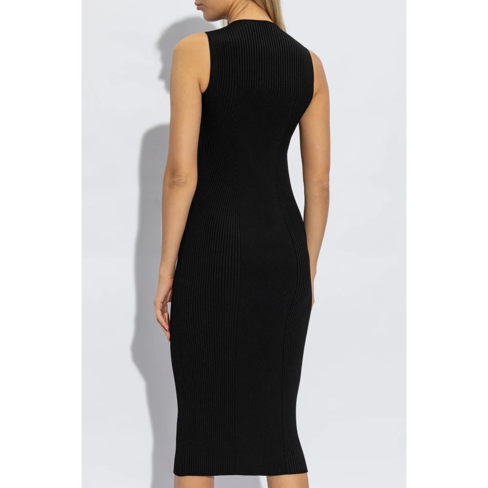 alexander mcqueen Gestreepte jurk Black Dames