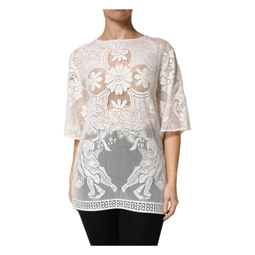 Dolce & Gabbana Women's White Short Sleeve Blouse - Blouses - 2XS - Blouses & Shirts