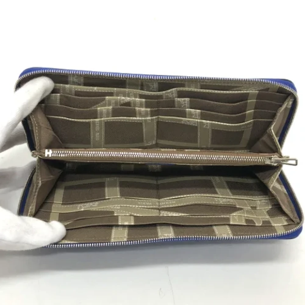 Hermès Vintage Pre-owned Leather wallets Blue Dames