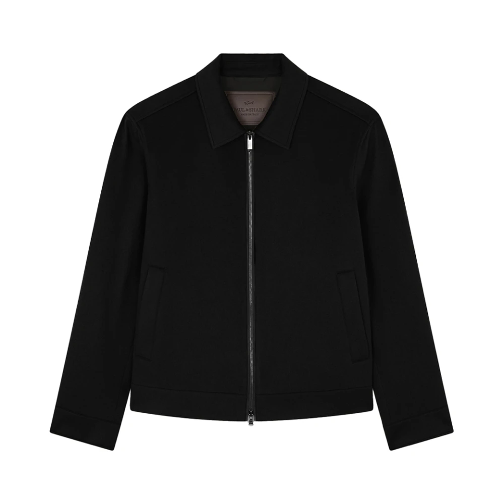 Paul & Shark Black Luxurious Cashmere Blouson Jacket - Male - Cashmere Knitwear - 2XL - Knitwear