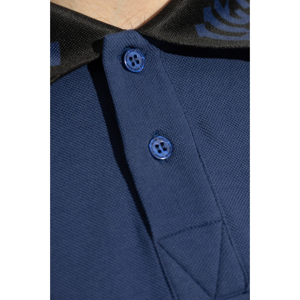 Versace Jeans Couture Polo met bedrukt logo Blue Heren