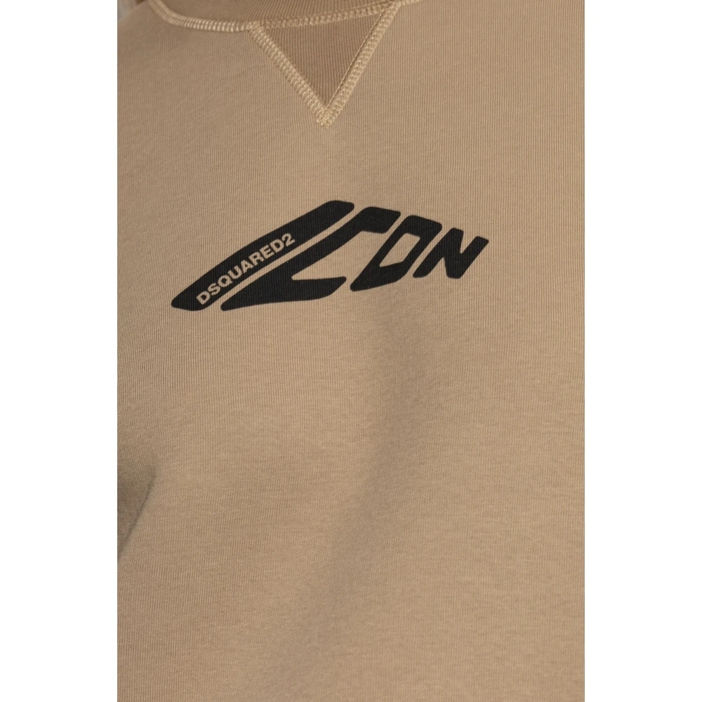 Dsquared2 Sweatshirt met bedrukt logo Beige Dames
