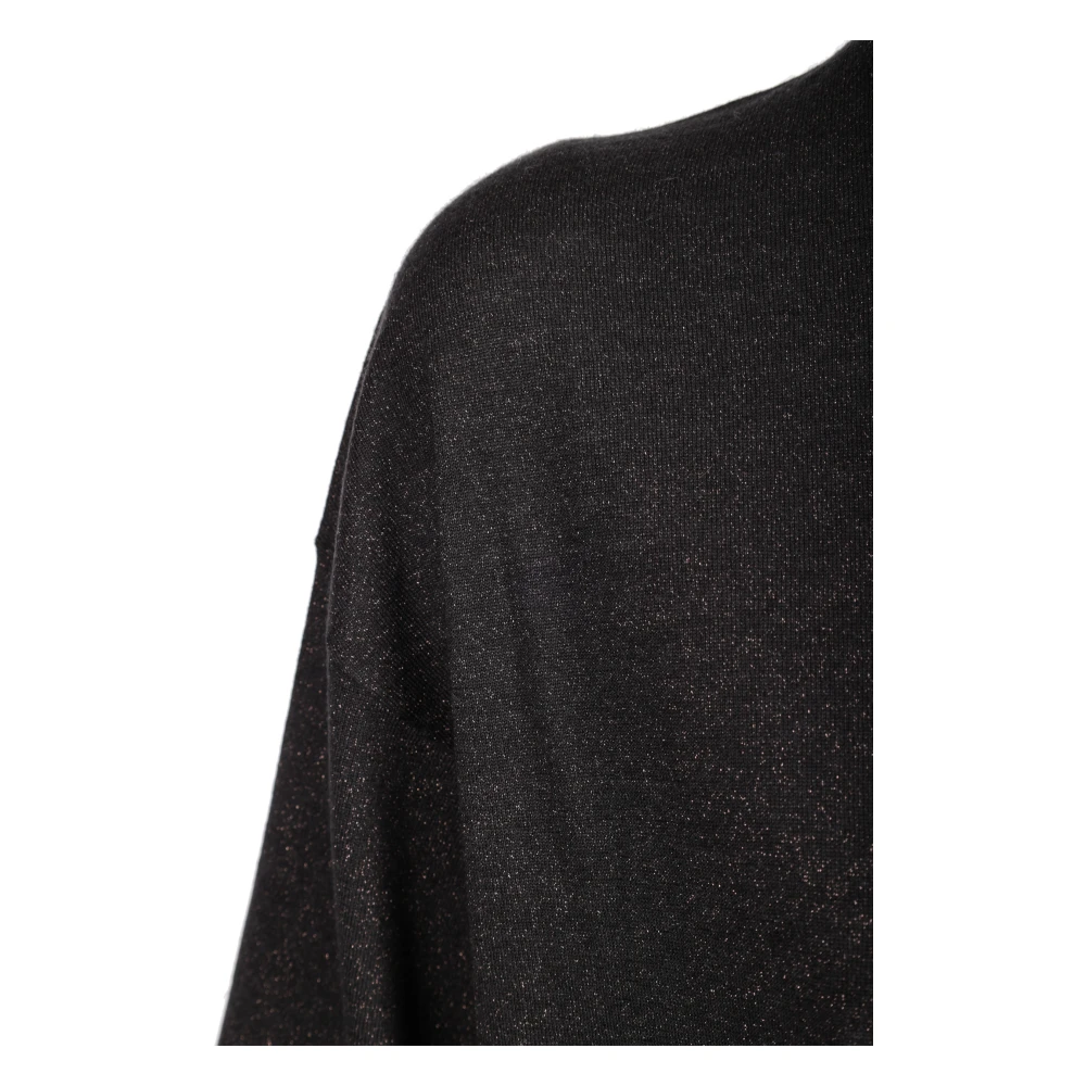 BRUNELLO CUCINELLI Metallic Cashmere Sweater Jurk Black Dames