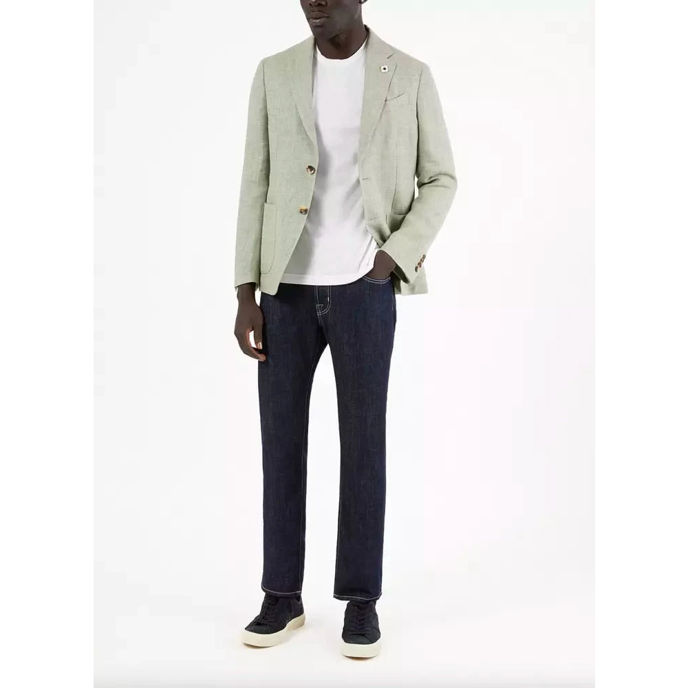 Jacob Cohën Donkerblauwe Jeans van Katoenmix met Bandana Detail Blue Heren