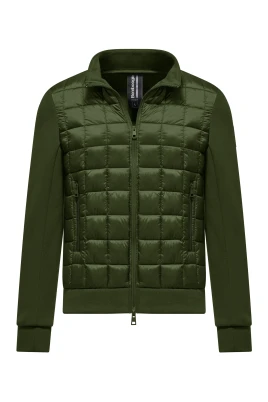 Bi-material Nylon and Knit Jacket