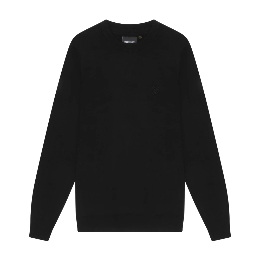 Lyle & Scott Black Merino Wool Crew Neck Jumper - Jet - Image 2